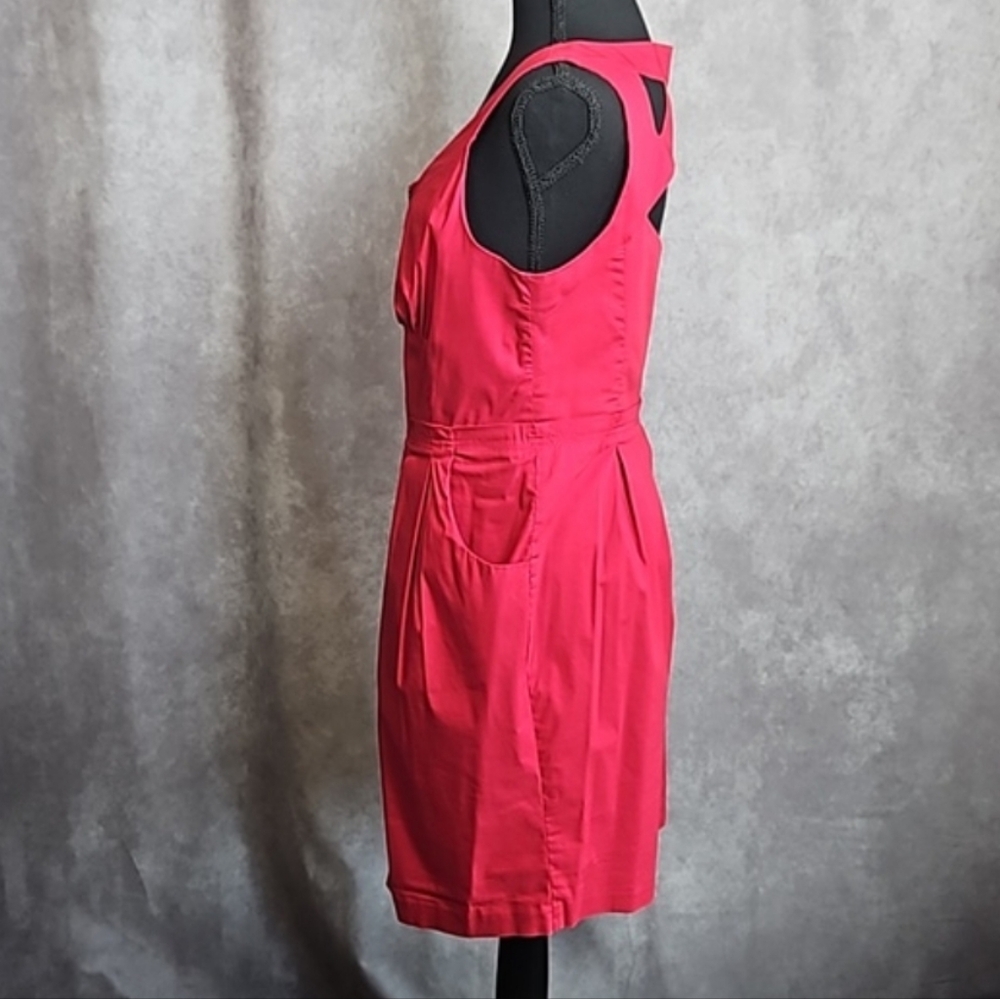 BCBGeneration Little Red Coctail Dress Cutouts Exposed Zipper Size 10 - Picture 3 of 17